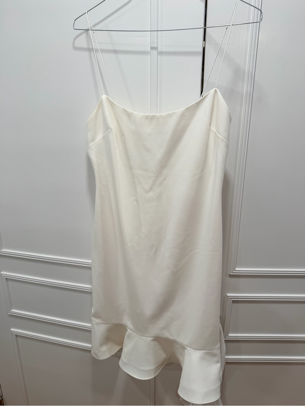 Likely Cream Slip Dress with Flounce Hem